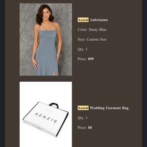 Azazie Aubrianna Dusty Blue Dress